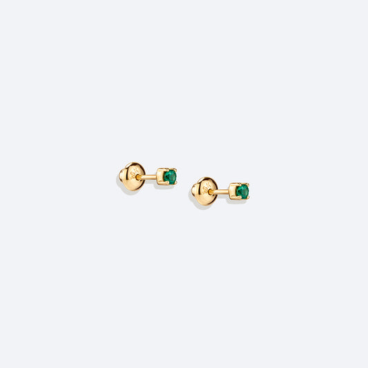 Brinco Espeto Esmeralda 18k