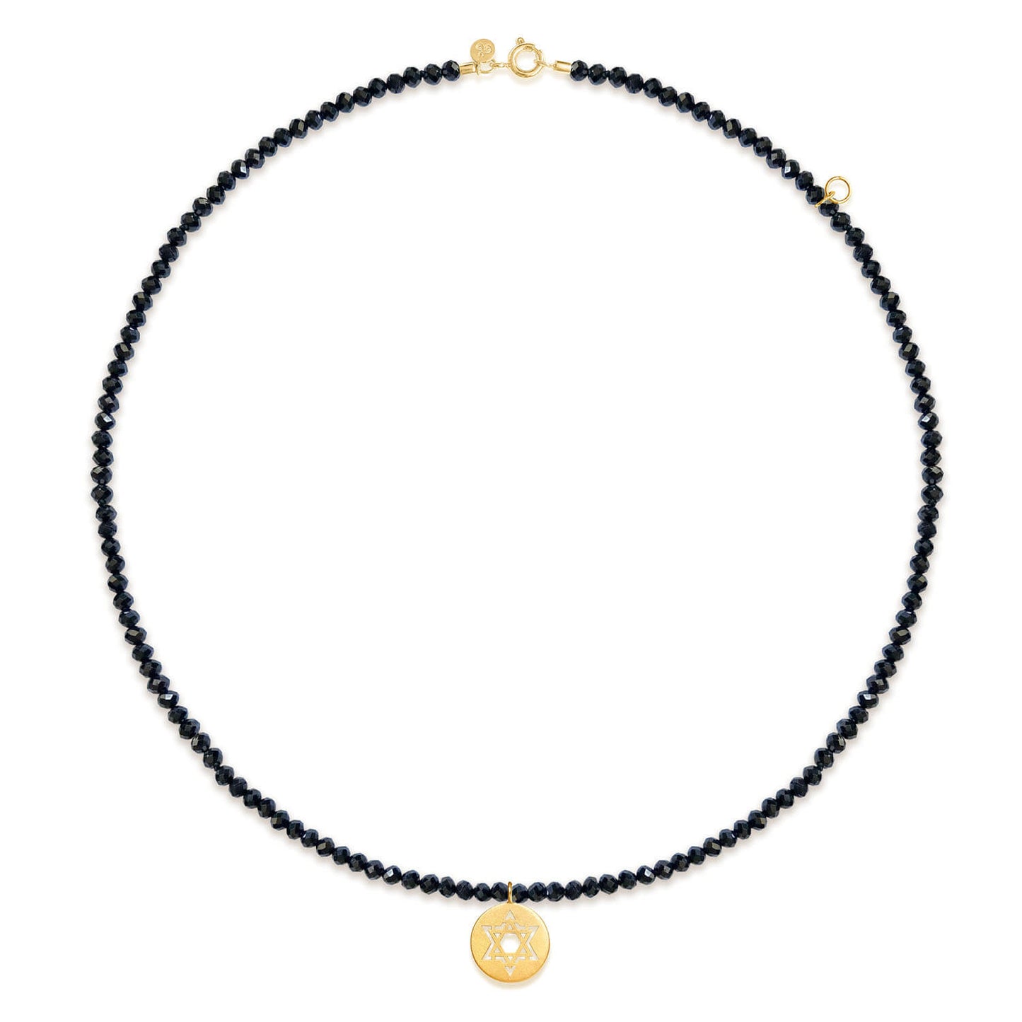 Choker Espinélio Negro - Estrela de David 18k