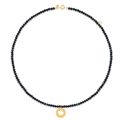 Choker Espinélio Negro - Trevo 18k