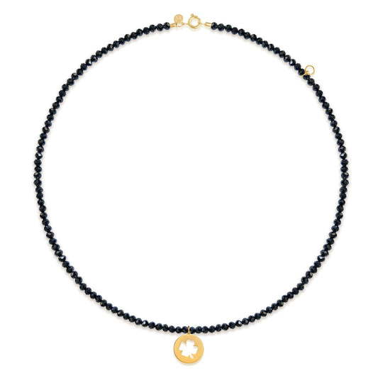 Choker Espinélio Negro - Trevo 18k