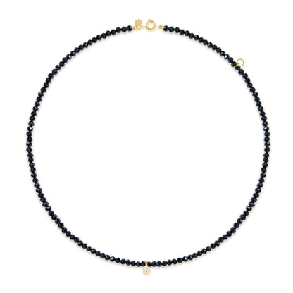 Choker Espinélio Negro com 1 brilhante 18k