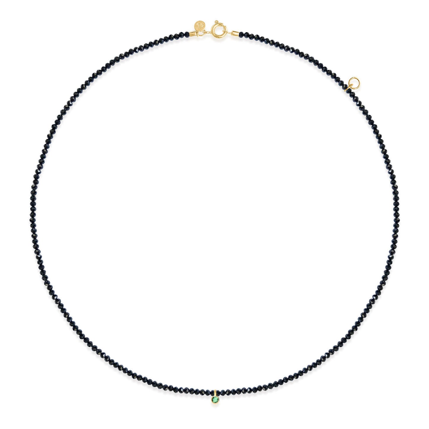 Choker Espinélio Negro e Esmeralda 18k