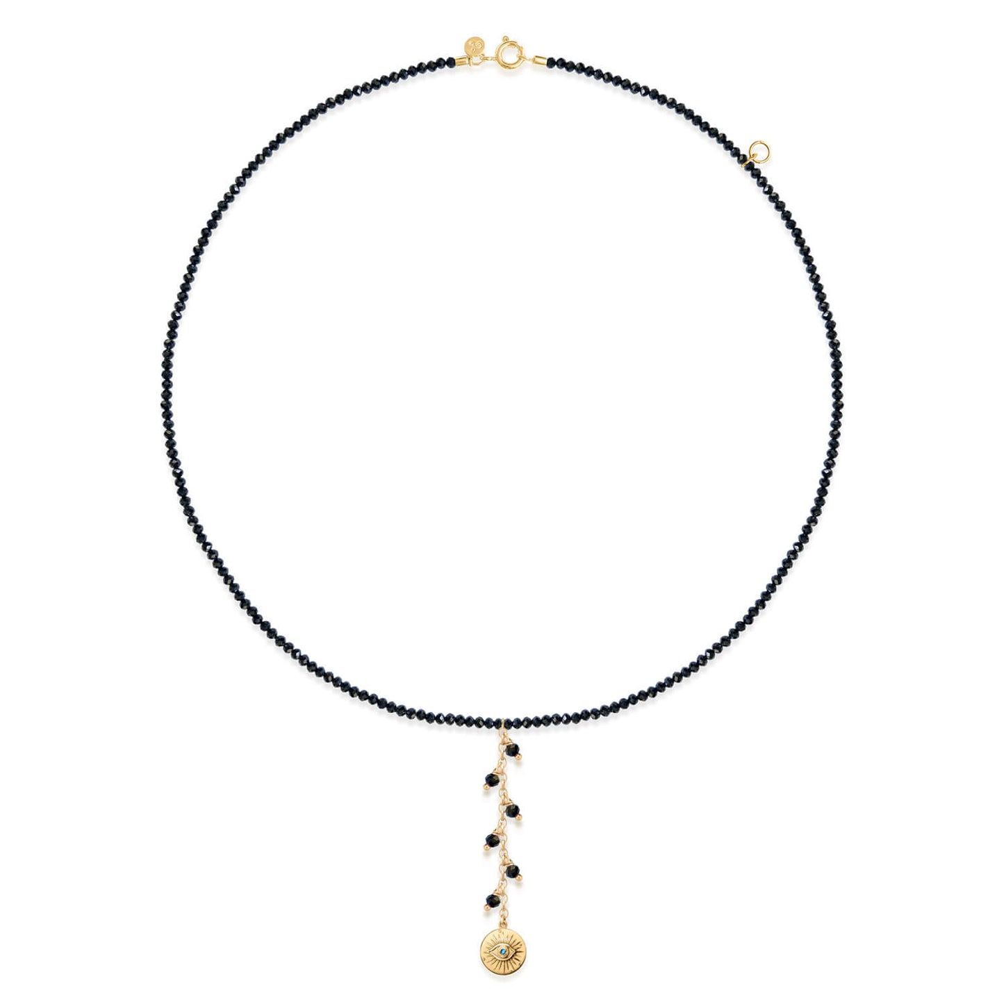 Choker Olho Grego Espinélio Negro 18k