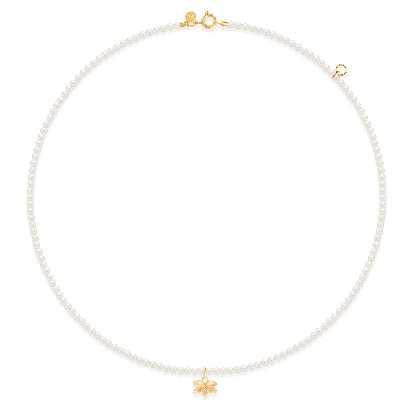 Choker Orquídea com Pérolas 18k