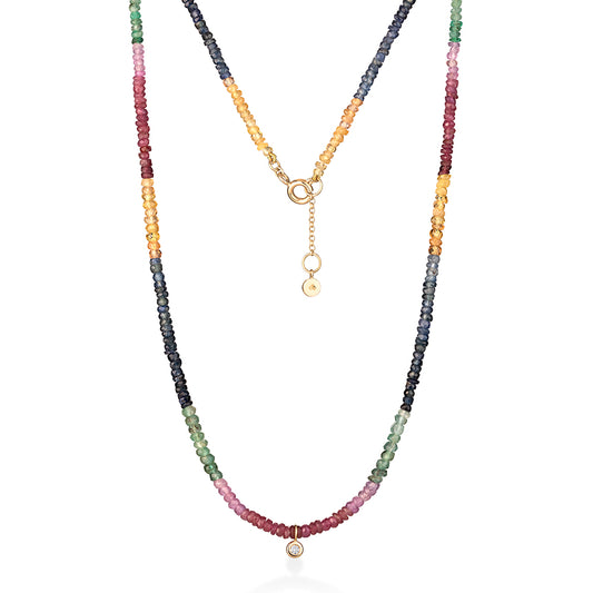 Choker Safiras com Brilhante 18k