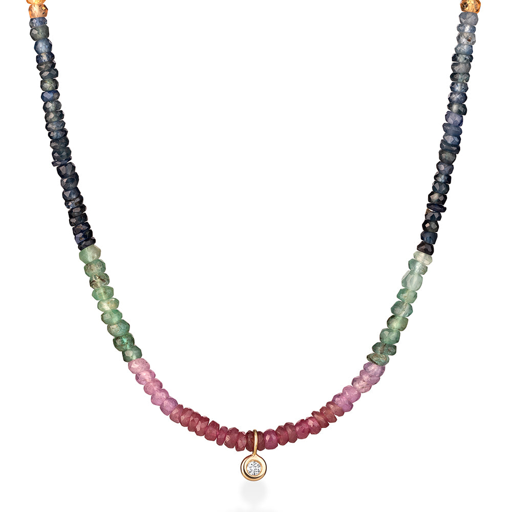 Choker Safiras com Brilhante 18k