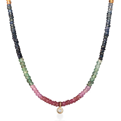 Choker Safiras com Brilhante 18k
