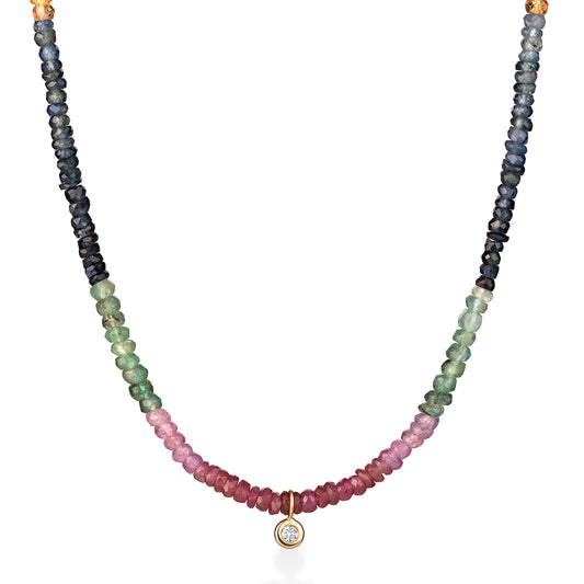 Choker Safiras com Brilhante 18k