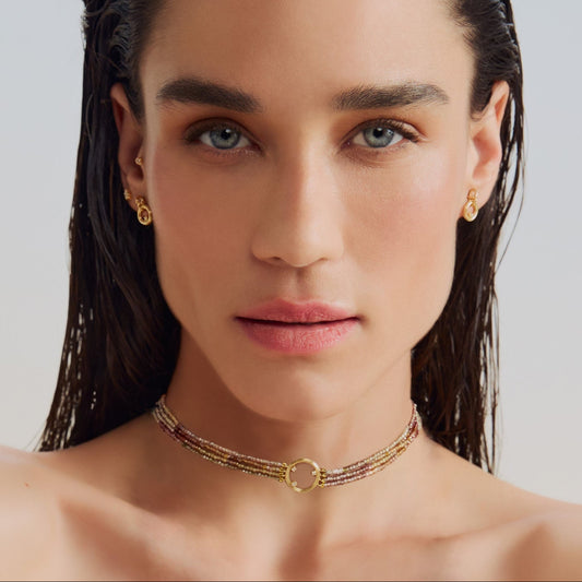 Choker Sunlit Safiras Terrosas 18k