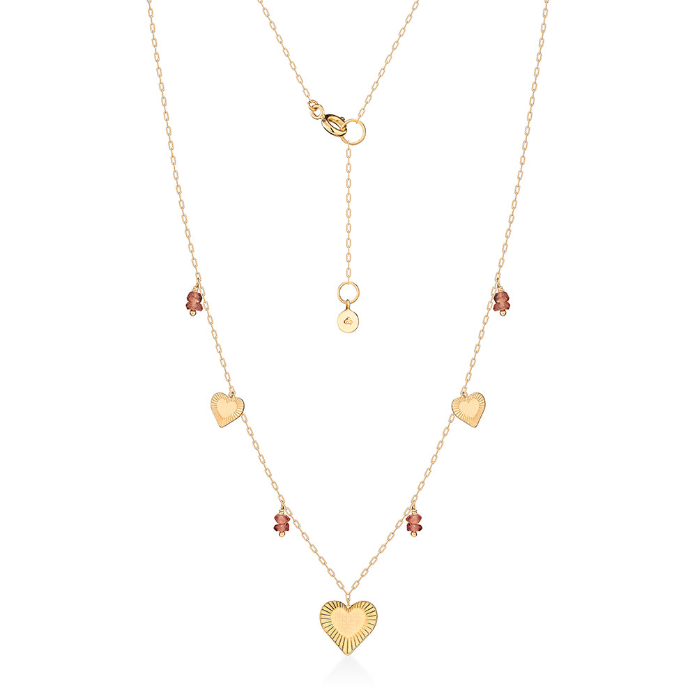 Colar Sun Love Safiras Laranjas 18k