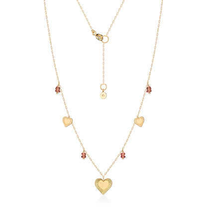 Colar Sun Love Safiras Laranjas 18k