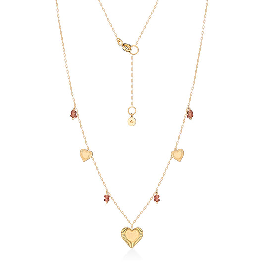 Colar Sun Love Safiras Laranjas 18k