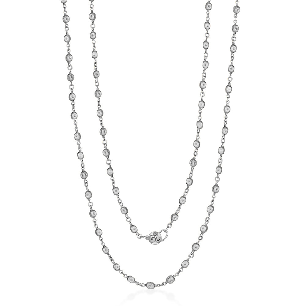 Colar Bolinhas Amassadas Longo 18k