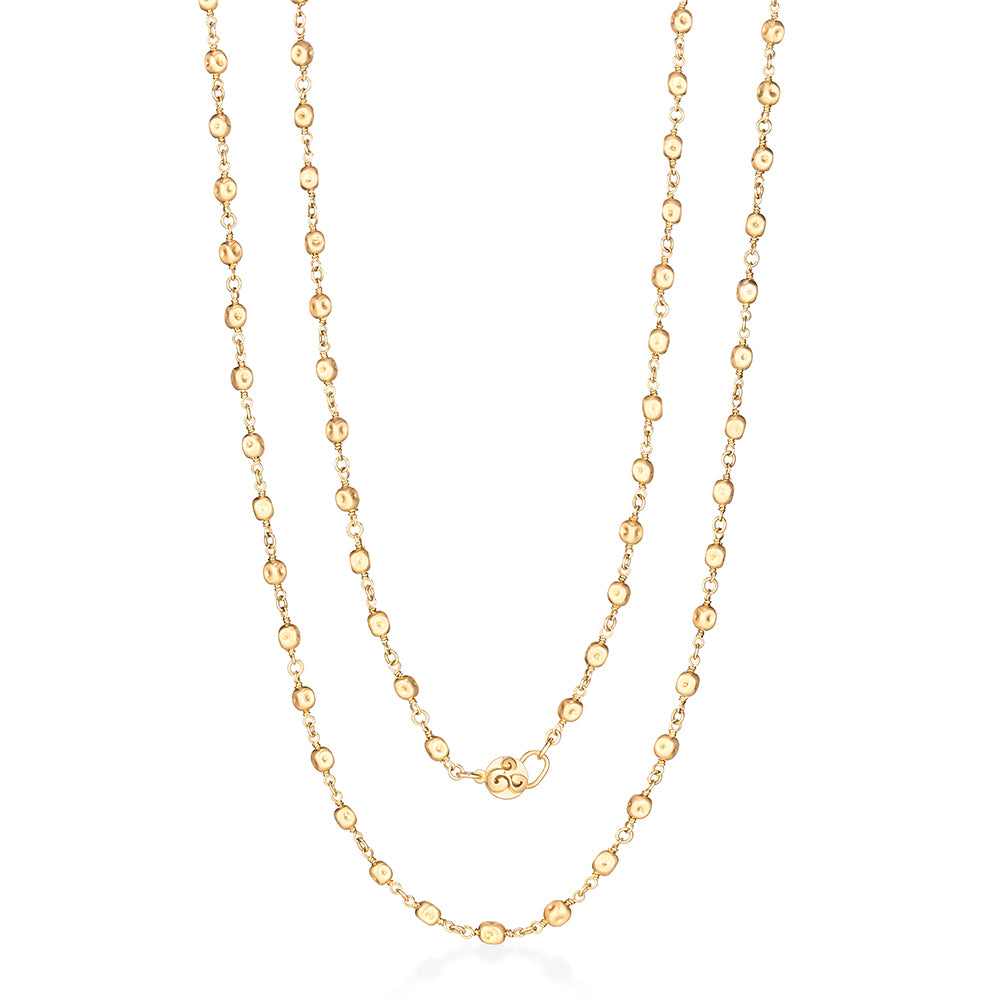 Colar Bolinhas Amassadas Longo 18k