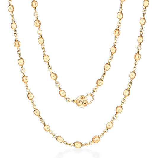 Colar Bolinhas Amassadas Longo 18k