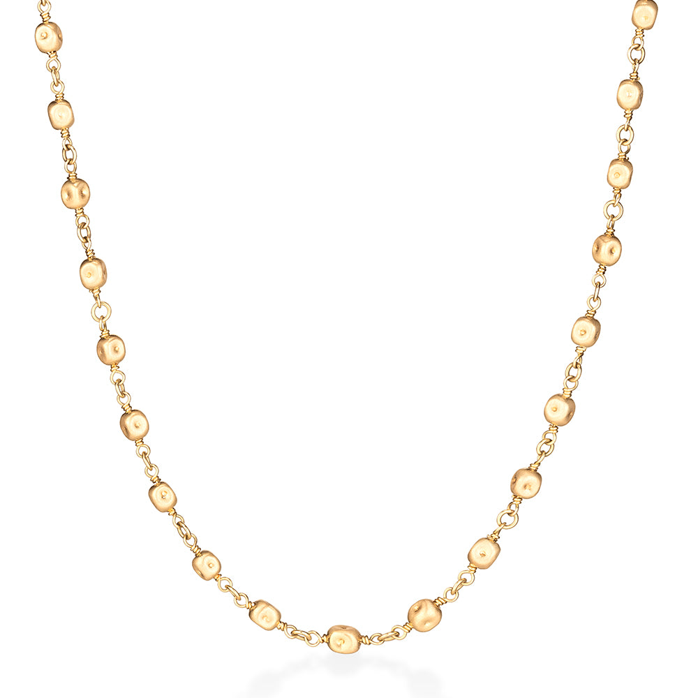 Colar Bolinhas Amassadas Longo 18k