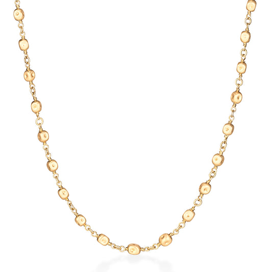 Colar Bolinhas Amassadas Longo 18k