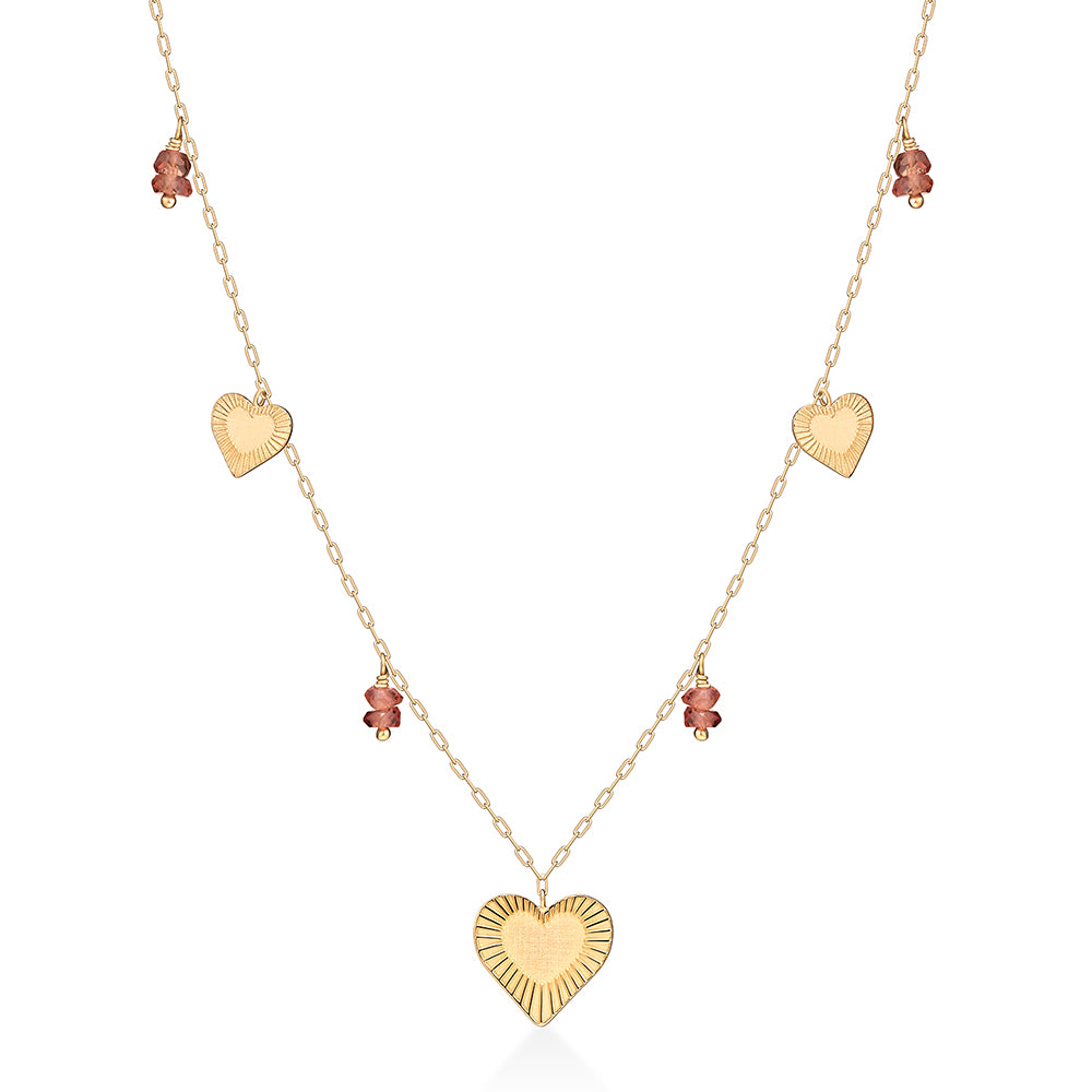 Colar Sun Love Safiras Laranjas 18k