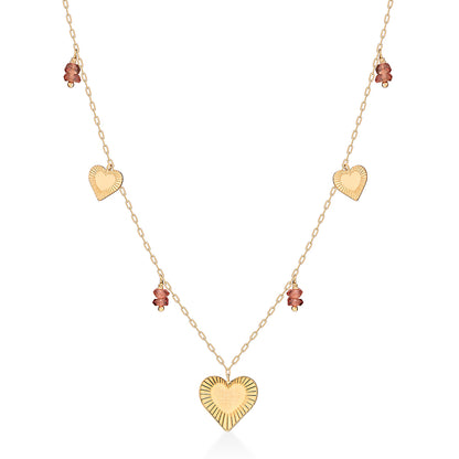 Colar Sun Love Safiras Laranjas 18k