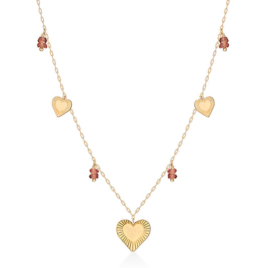 Colar Sun Love Safiras Laranjas 18k