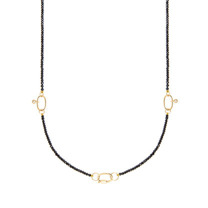 Colar 2 Elos Espinélio Preto 18k