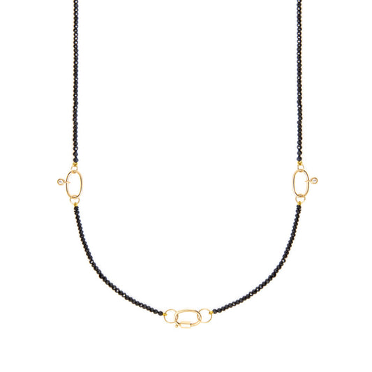 Colar 2 Elos Espinélio Preto 18k