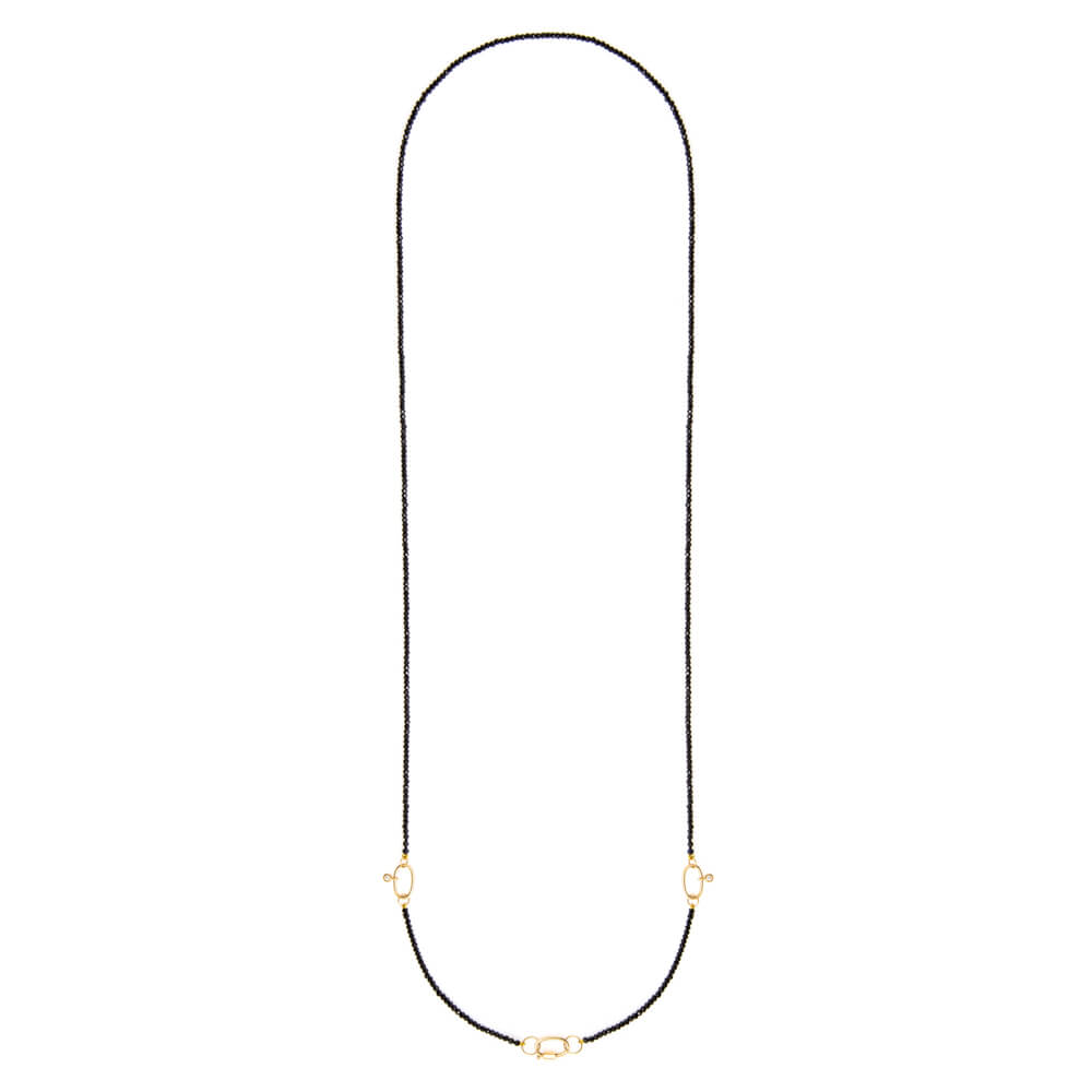 Colar 2 Elos Espinélio Preto 18k