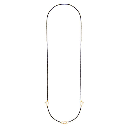 Colar 2 Elos Espinélio Preto 18k