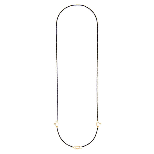 Colar 2 Elos Espinélio Preto 18k