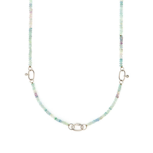 Colar 2 Elos Safiras Aventurine 18k