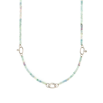 Colar 2 Elos Safiras Aventurine 18k