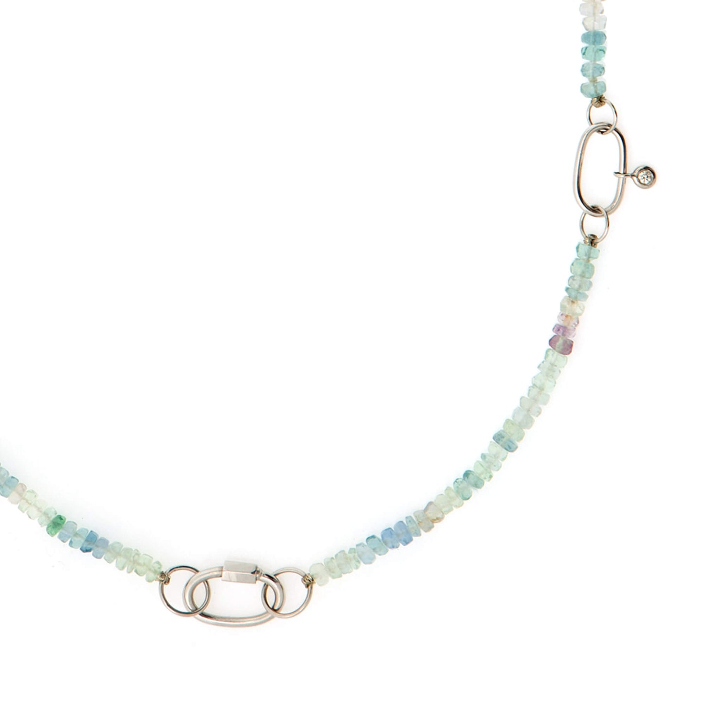 Colar 2 Elos Safiras Aventurine 18k