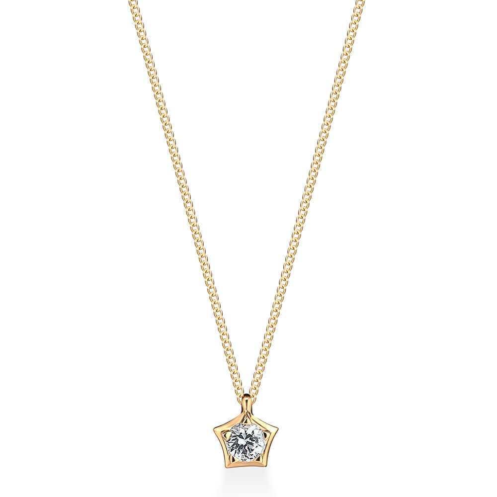 Colar Antares Ponto de Luz Brilhante 0,15ct 18k