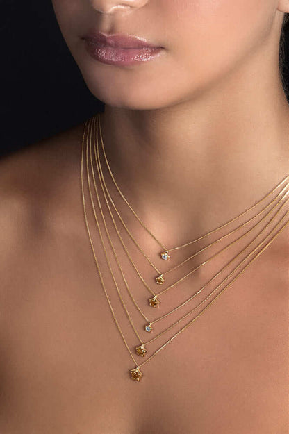 Colar Antares Ponto de Luz Brilhante 0,15ct 18k