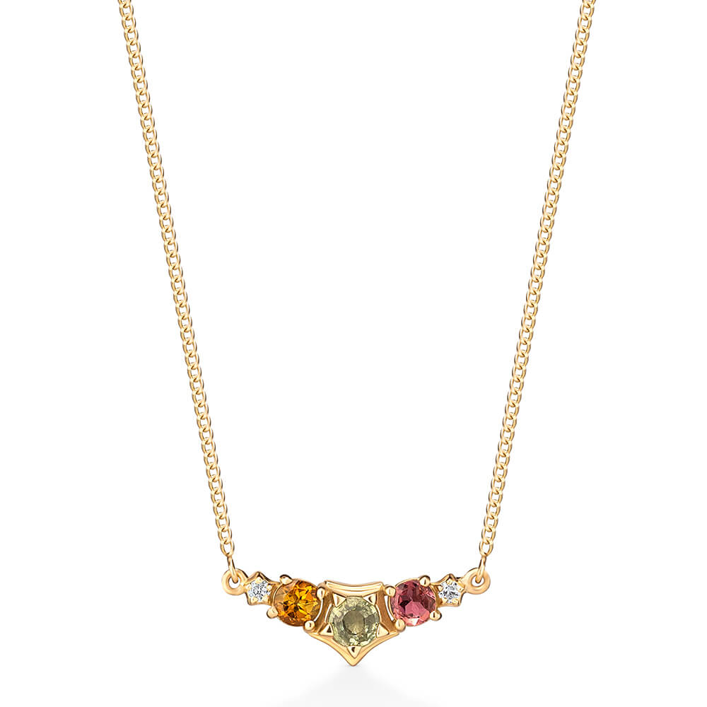 Colar Antares Safiras Coloridas 18k
