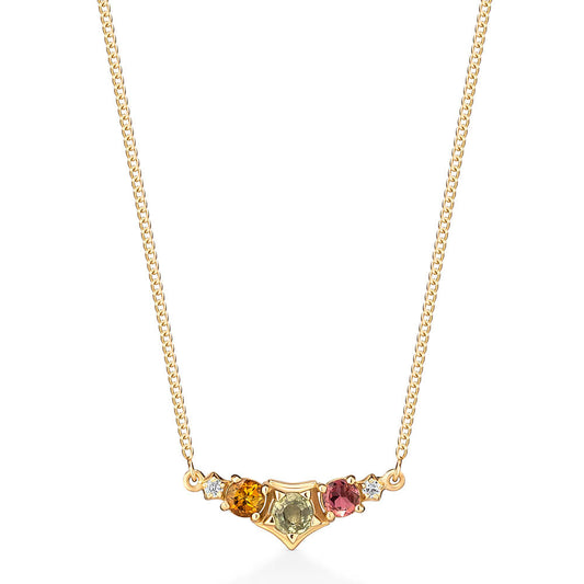 Colar Antares Safiras Coloridas 18k