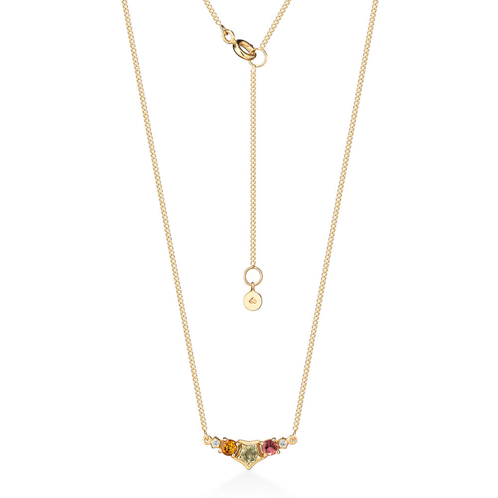 Colar Antares Safiras Coloridas 18k