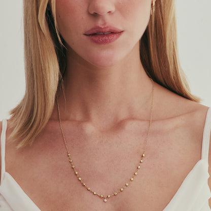 Colar Ajustável Bolinhas Amassadas 18k
