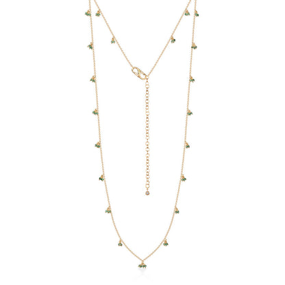 Colar Cachinhos Multi Esmeralda 18k