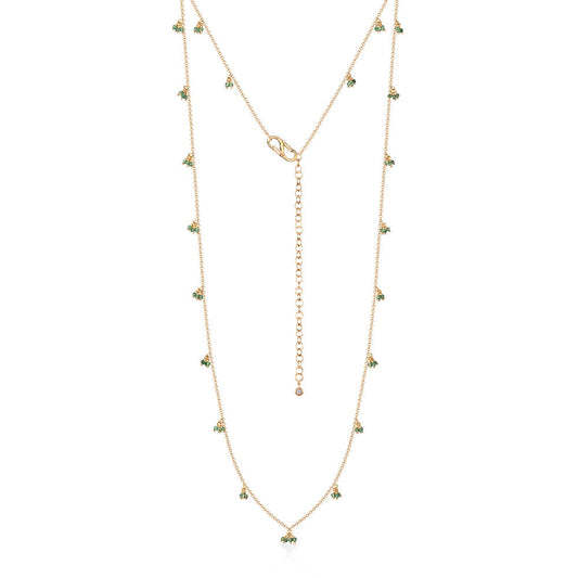 Colar Cachinhos Multi Esmeralda 18k