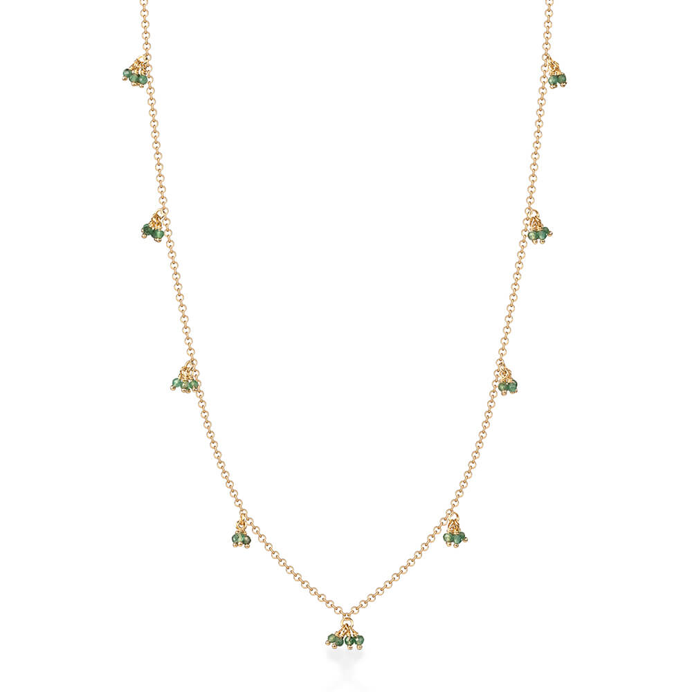 Colar Cachinhos Multi Esmeralda 18k
