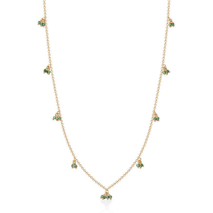 Colar Cachinhos Multi Esmeralda 18k