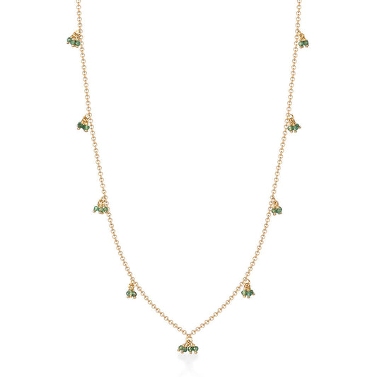 Colar Cachinhos Multi Esmeralda 18k