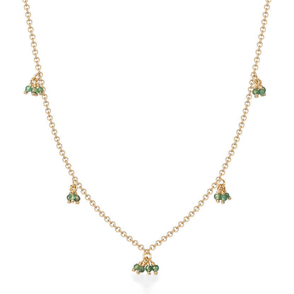 Colar Cachinhos Multi Esmeralda 18k
