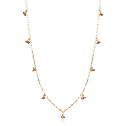 Colar Cachinhos Multi Safira Laranja 18k