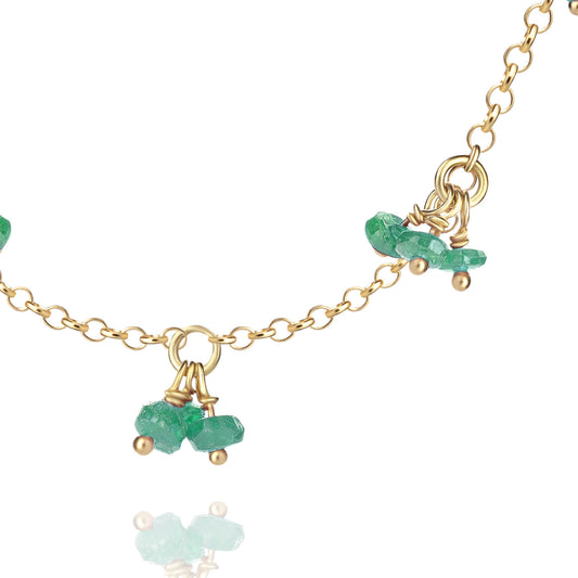 Colar Cachos Esmeralda 18k