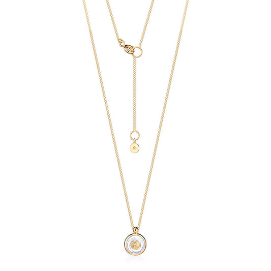 Colar Ciclos Cristal com Calha 18k