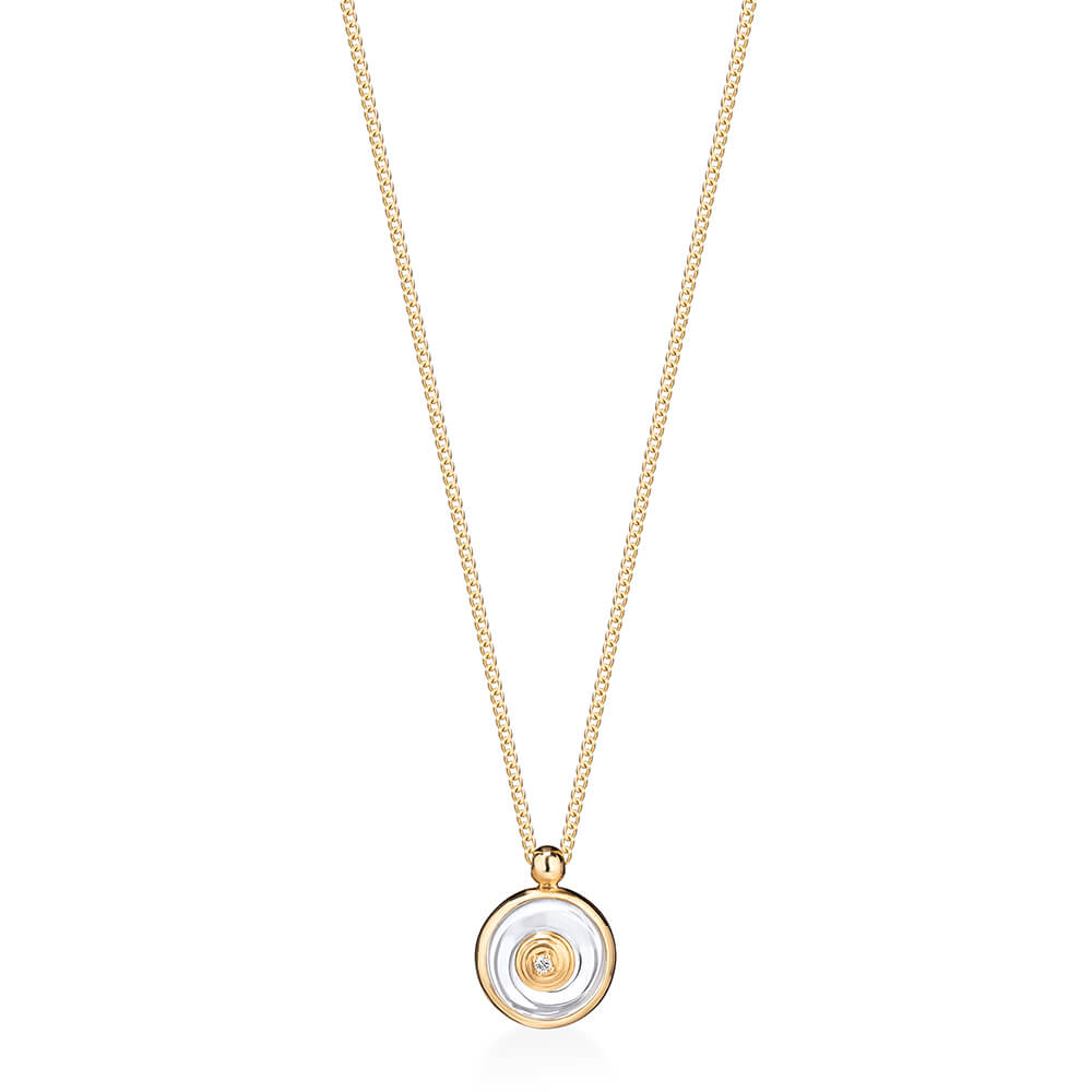 Colar Ciclos Cristal com Calha 18k