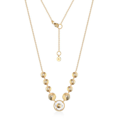 Colar Ciclos Pedra Cristal 18k