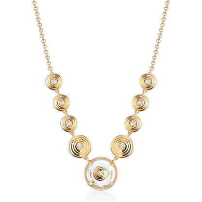 Colar Ciclos Pedra Cristal 18k